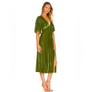NWT Tularosa Olive Velvet Midi Dress - XS